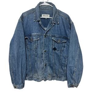 Bugle Boy Jacket Mens XL Denim Blue Jean Trucker Y2K Vintage 90s FLAWS